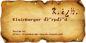 Kleinberger Árpád névjegykártya